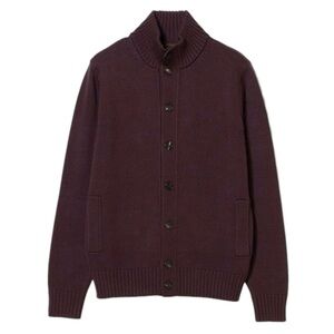 Banana Republic Men's Cotton Cardigan Sweater Jacket Maroon Size Medium NEW